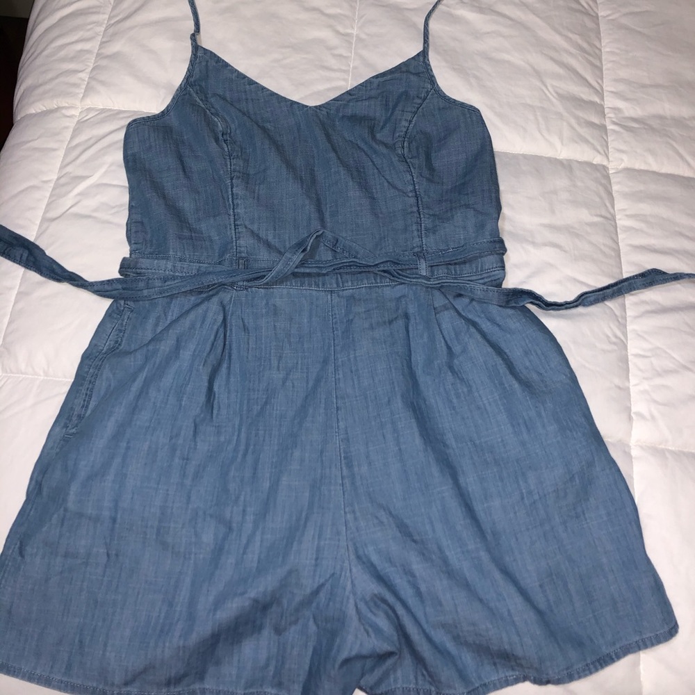 Belted hearted romper